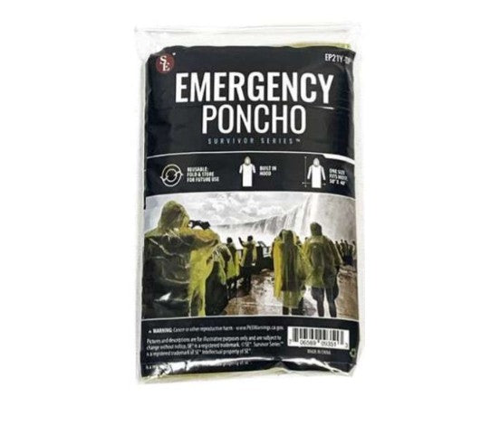 Yellow Emergency Poncho, 50" x 40", Case (2385813)