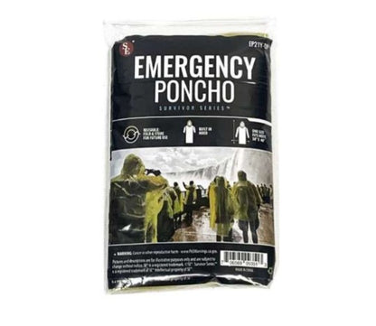 Yellow Emergency Poncho, 50" x 40", Case (2385813)