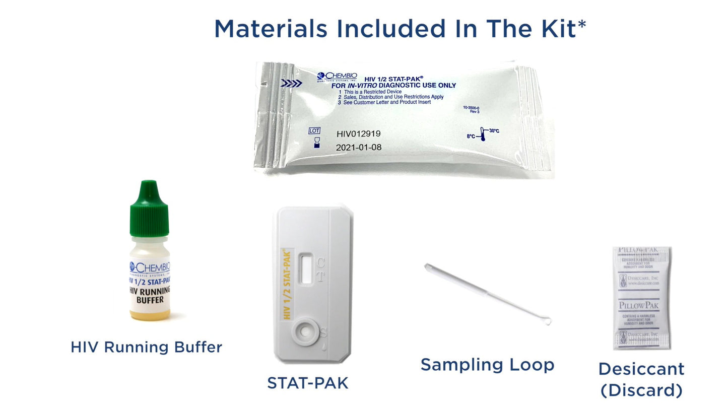 HIV 1/2 STAT-PAK Assay, 20 tests/kit (CDI 60-9505-1)