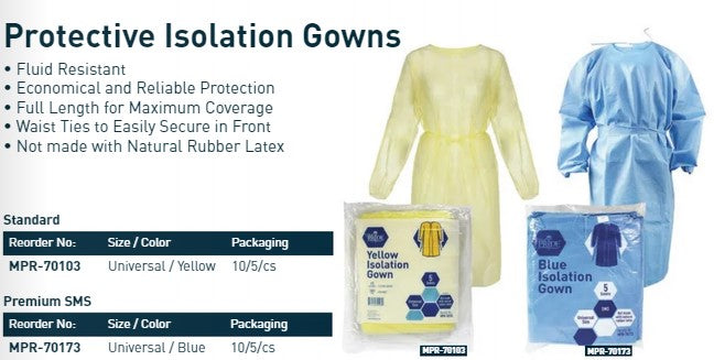 Impervious Isolation Gown, Universal, Blue, Case (MPR-70173)