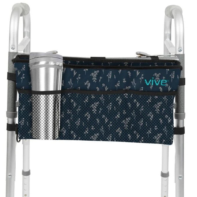 Walker Bag, Water-Resistant Nylon, 16.5" x 9", Blue Floral (LVA1026BFL)