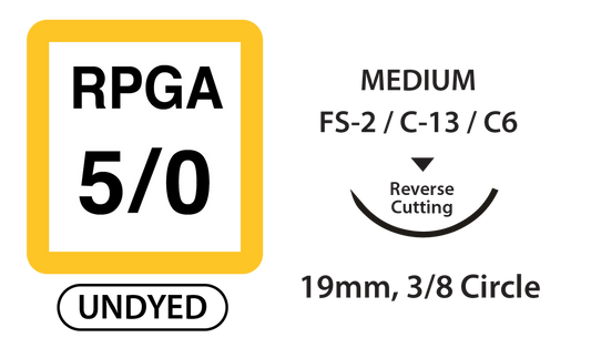 UNIFY, Rapid PGA Surgical Sutures, Size 5/0, 18" Thread, 19mm 3/8 Circle R/C Needle, Undyed (M-K518R19)