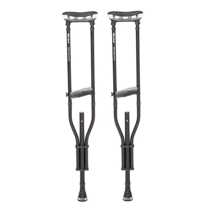 Air Crutch, Adjustable, with foam pads, gel handles, Onyx (MD10300BK)