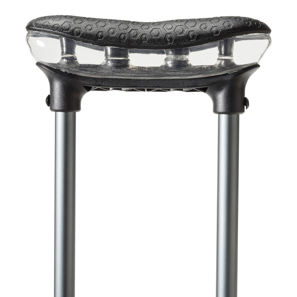 Air Crutch, Adjustable, with foam pads, gel handles, Onyx (MD10300BK)
