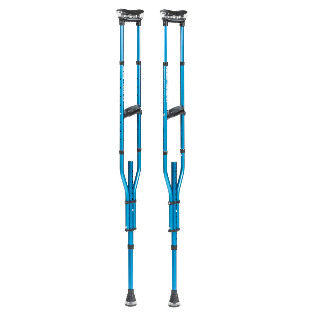 Air Crutch, Adjustable, with foam pads, gel handles, Sapphire (MD10300BL)