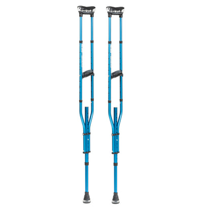 Air Crutch, Adjustable, with foam pads, gel handles, Sapphire (MD10300BL)