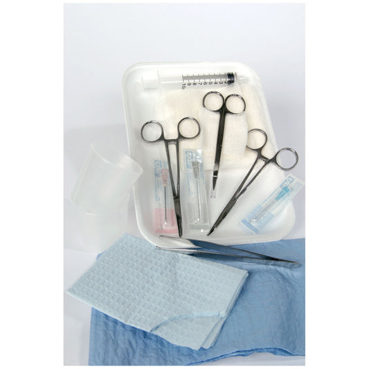 Laceration Tray, Mirror Finish Instruments & Paper Towel/ Drape, Case (2681)