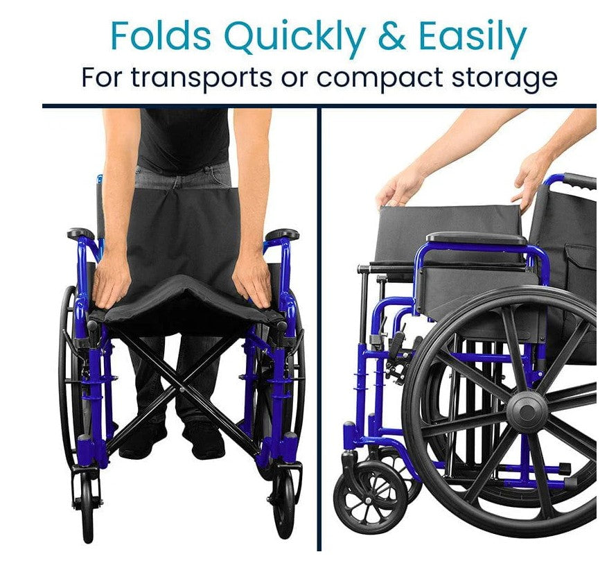 Heavy Duty Wheelchair, Blue (MOB1078BLU)