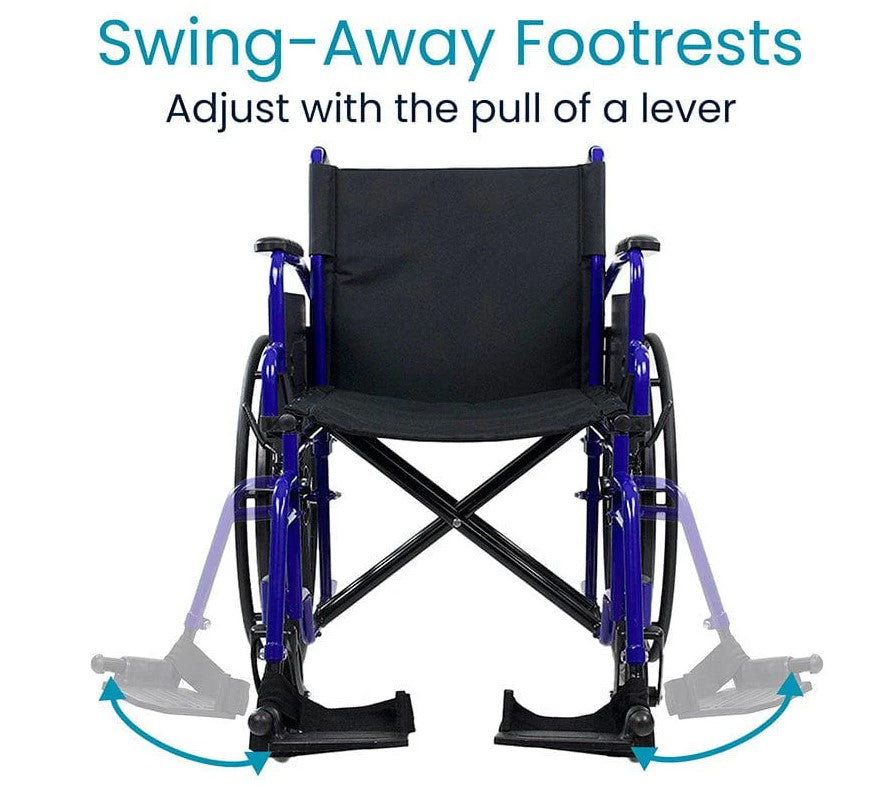 Heavy Duty Wheelchair, Blue (MOB1078BLU)