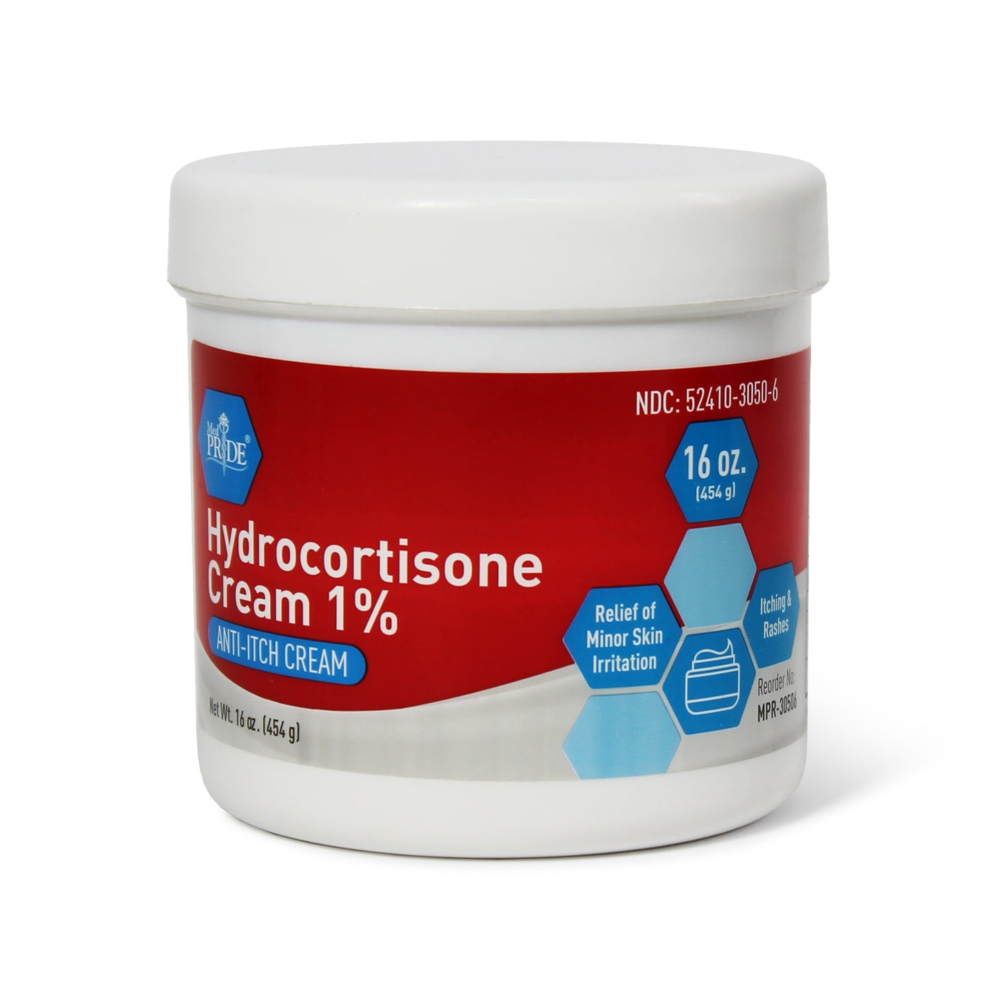 Hydrocortisone Cream 1%, 16oz Jars (MPR-30506)