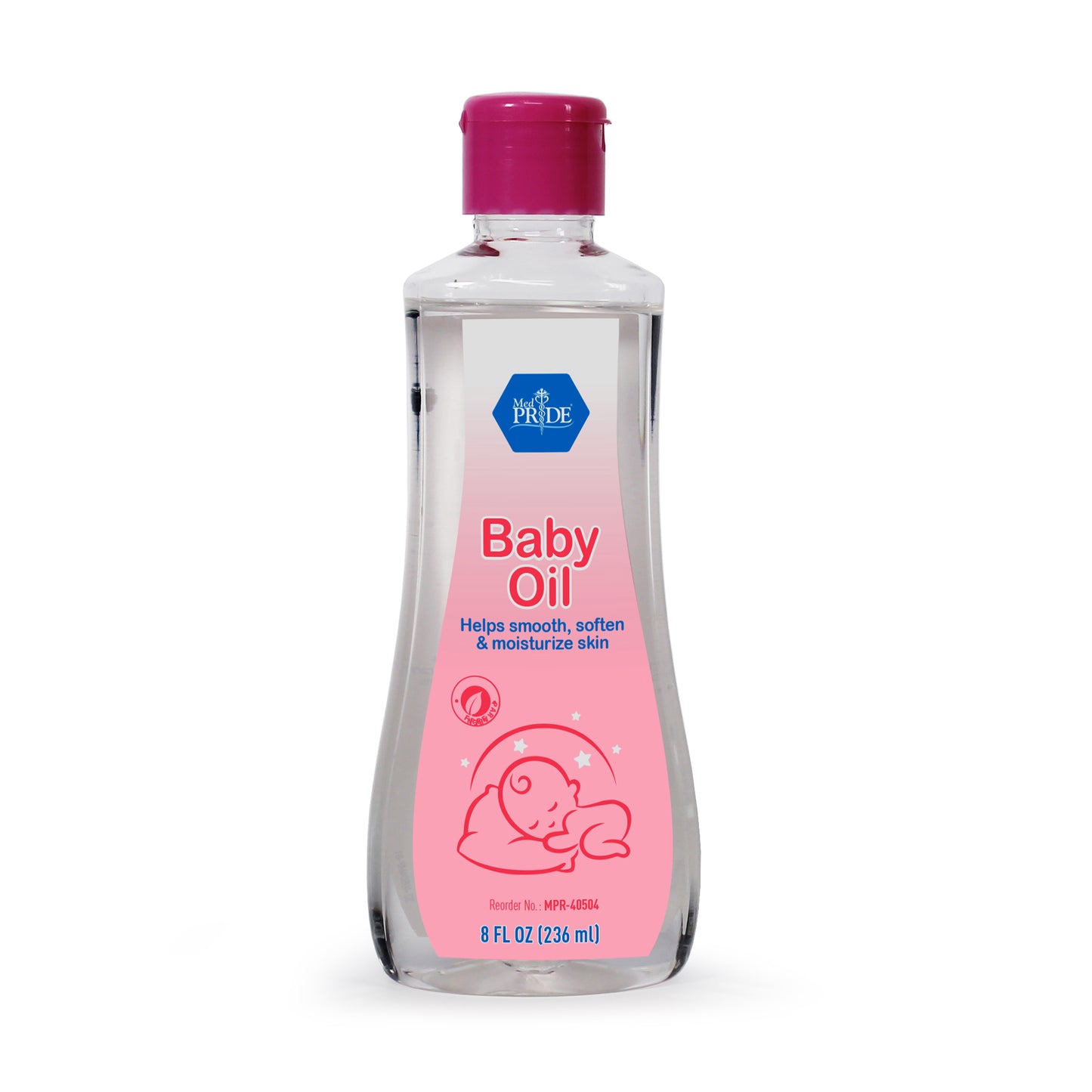 Baby Oil, with seal, Flip Top, 8oz (MPR-40504)