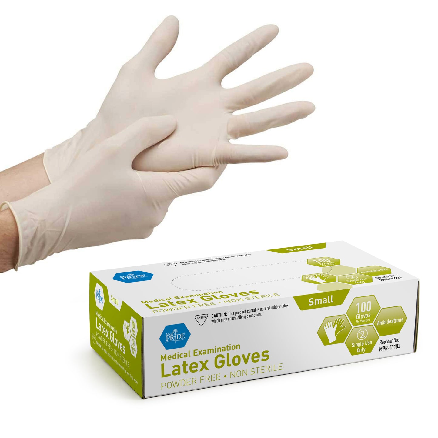 Latex Exam Gloves, Small (MPR-50103)