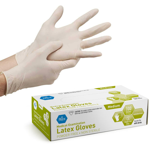 Latex Exam Gloves, Medium (MPR-50104)