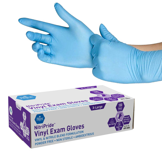 Synthetic Vinyl Exam Gloves - XL - N/S - Powder Free - 10/100/cs.