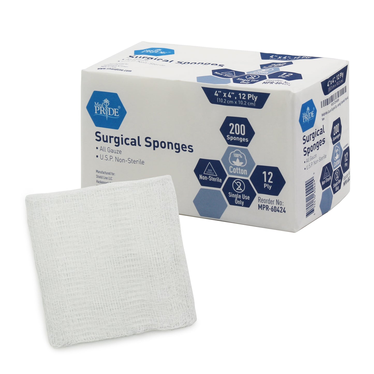 Gauze Sponge, 4" x 4", 12-Ply (MPR-60424)