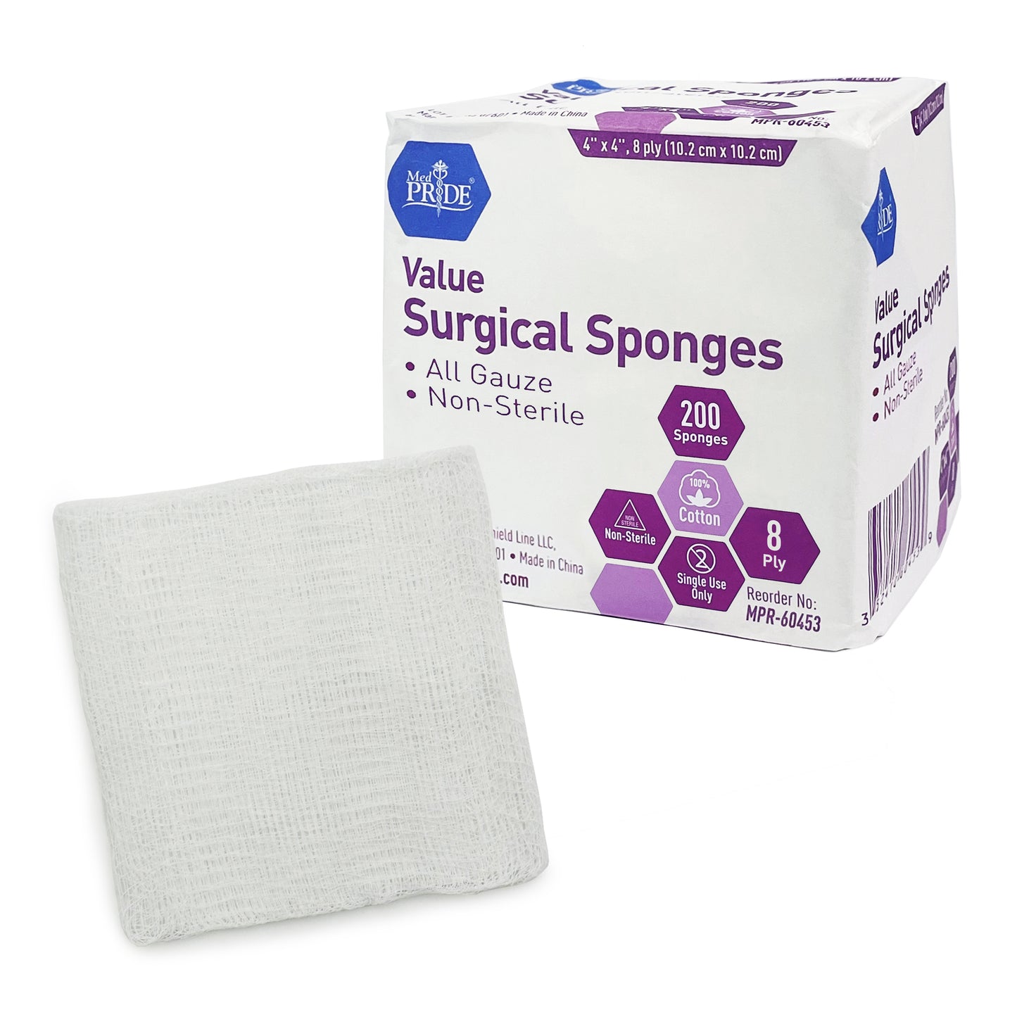 Value, Gauze Sponge, 4" x 4", 8-Ply (MPR-60453)