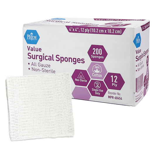 Value, Gauze Sponge, 4" x 4", 12-Ply (MPR-60454)