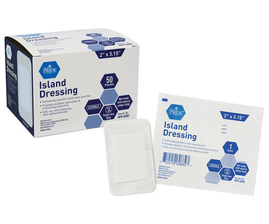 Island Dressing - Sterile - 2x3.5 - 6/50/cs.