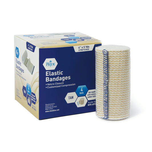 Elastic Bandages - Velcro - 4" - 4pcs/bx, 60 bxs/cs. - Blue