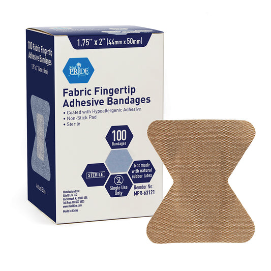 Adhesive Bandage - Fabric Fingertip 1.75" x 2", Sterile - 24/100/cs.