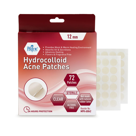 Hydrocolloid Acne Patches - 12mm Dots - 72/box, 48 bxs/cs.