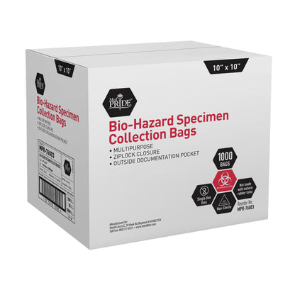 Biohazard Bags, 10" x 10", Case (MPR-76003)