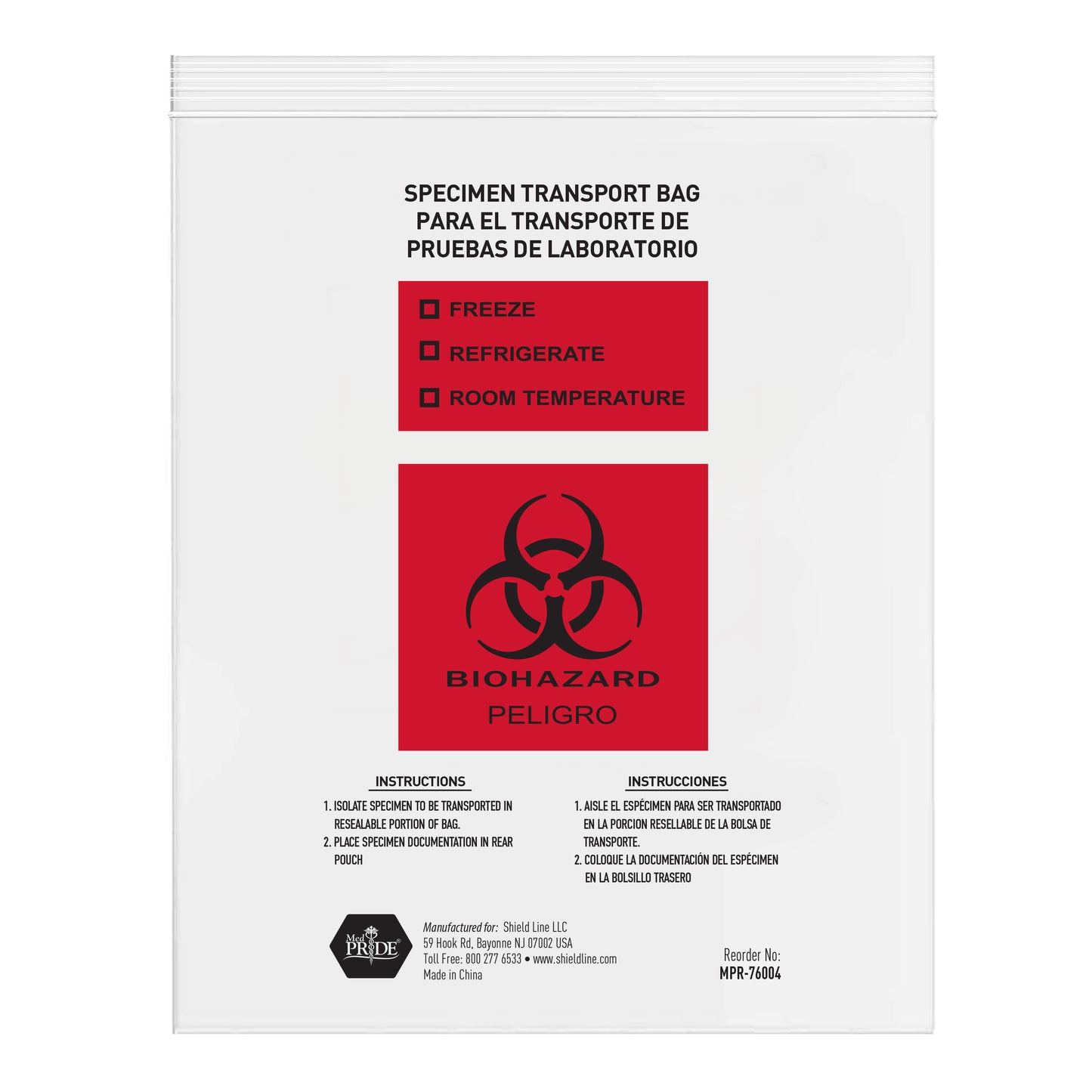 Biohazard Bags, 10" x 12", Case (MPR-76004)