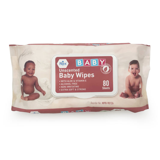Baby Wipes - Unscented - Pink - 24/80/cs.
