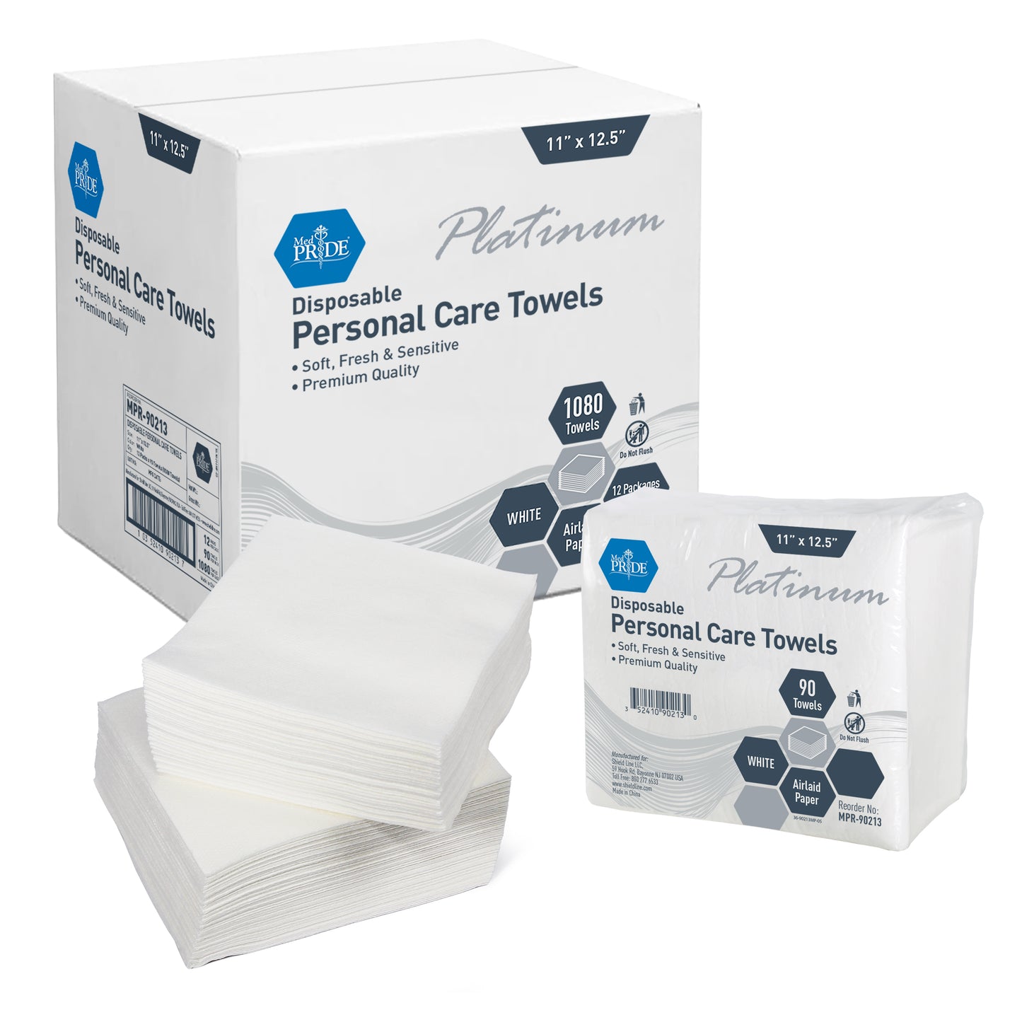 Platinum Personal Care Towels - 11" x 12.5" - 12/90/cs.