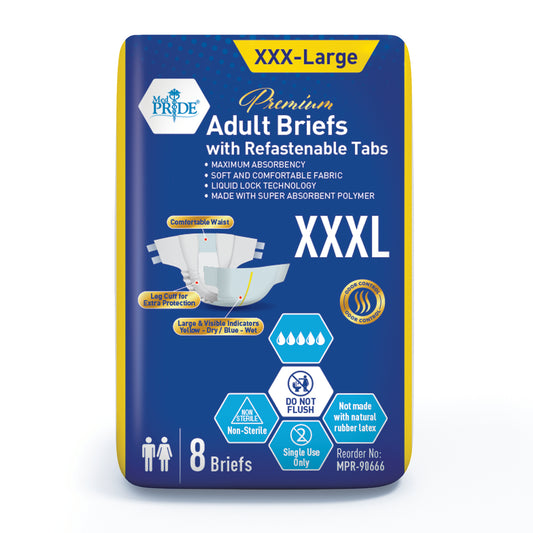 MedPride, Adult Briefs, XXXLarge, Case (MPR-90666)