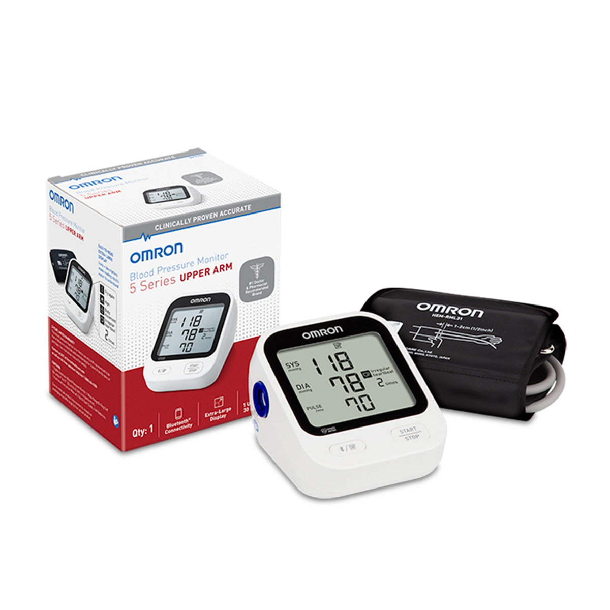 5 Series, Upper Arm Blood Pressure Monitor, Case of 10 (OMR BP7250)