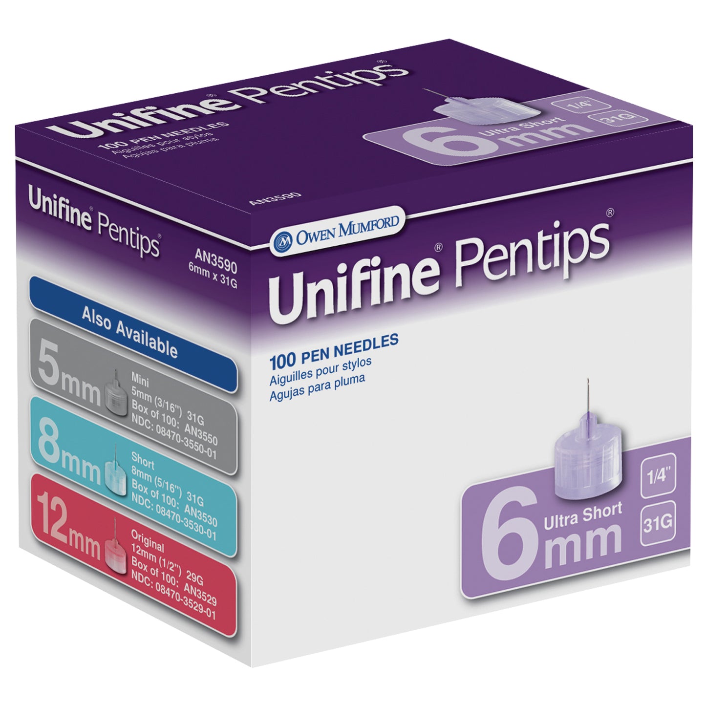 Ultra-Short Pen Needle, 6mm, 31G, Box (AN3590)