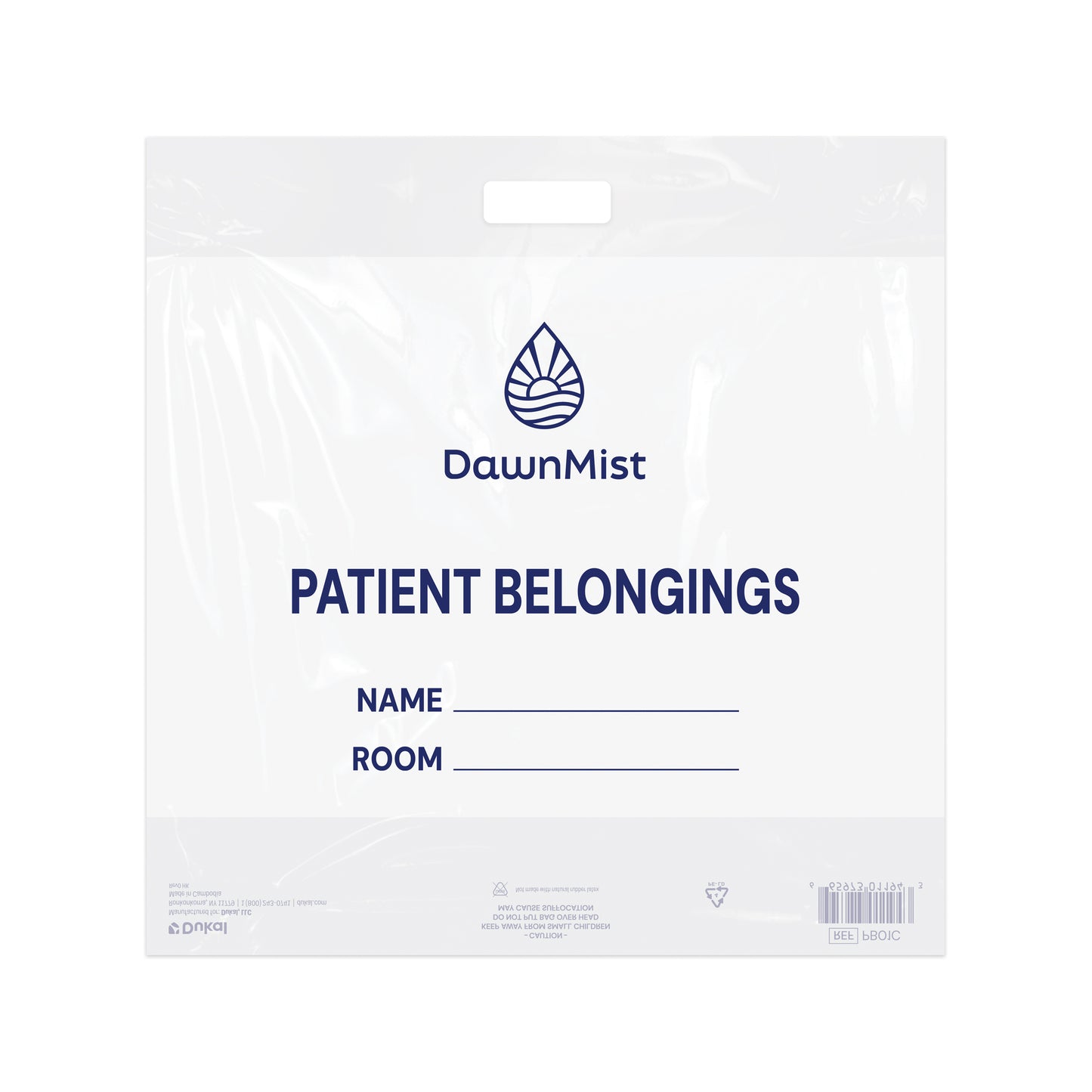 Patient Belonging Bags, 20" x 18.5", Clear (PB01C)