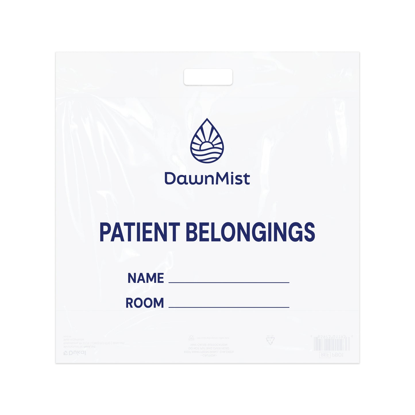 Patient Belonging Bags 20" x 18.5", White (PB01)