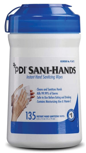 Instant Hand Sanitizing Wipes, Medium, 6" x 7 1/2", Case (PDI P13472)