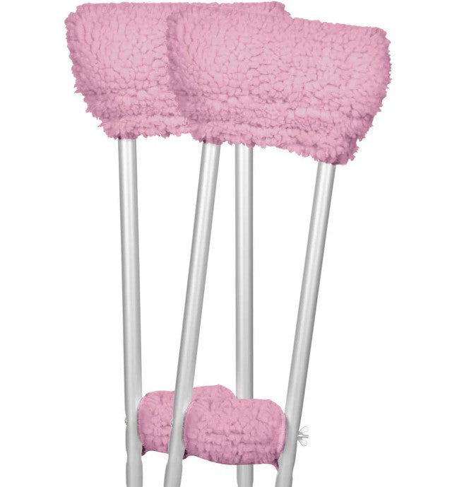 Sheepskin Crutch Pads, Hand Grips, Foam, 4 Pieces, Pink (CSH1040PNK)