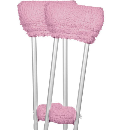 Sheepskin Crutch Pads, Hand Grips, Foam, 4 Pieces, Pink (CSH1040PNK)