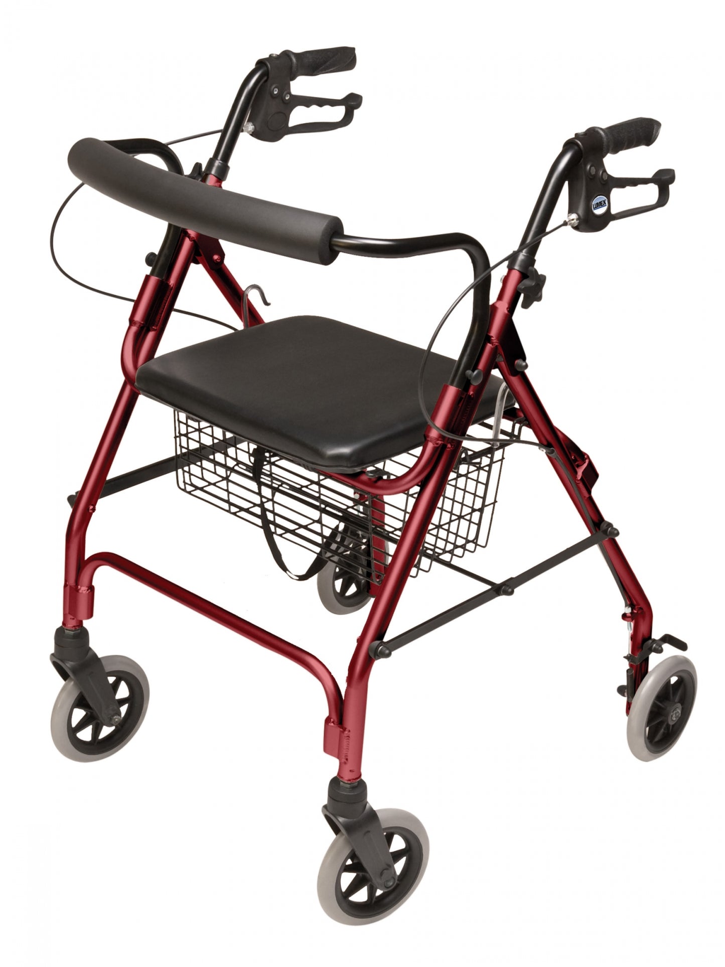 Lumex, Walkabout Lite Four-Wheel Rollator, Burgundy (RJ4300R)