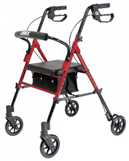 Lumex, Set n’ Go, Height Adjustable Rollator, Burgundy (RJ4700R)
