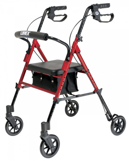 Lumex, Set n’ Go, Height Adjustable Rollator, Burgundy (RJ4700R)