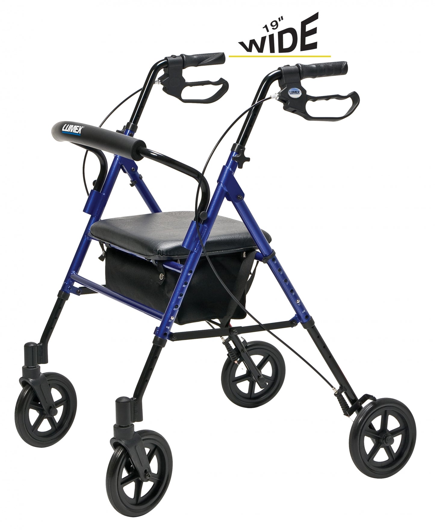 Lumex, Set n’ Go, Wide Height Adjustable Rollator, Burgundy (RJ4718R)