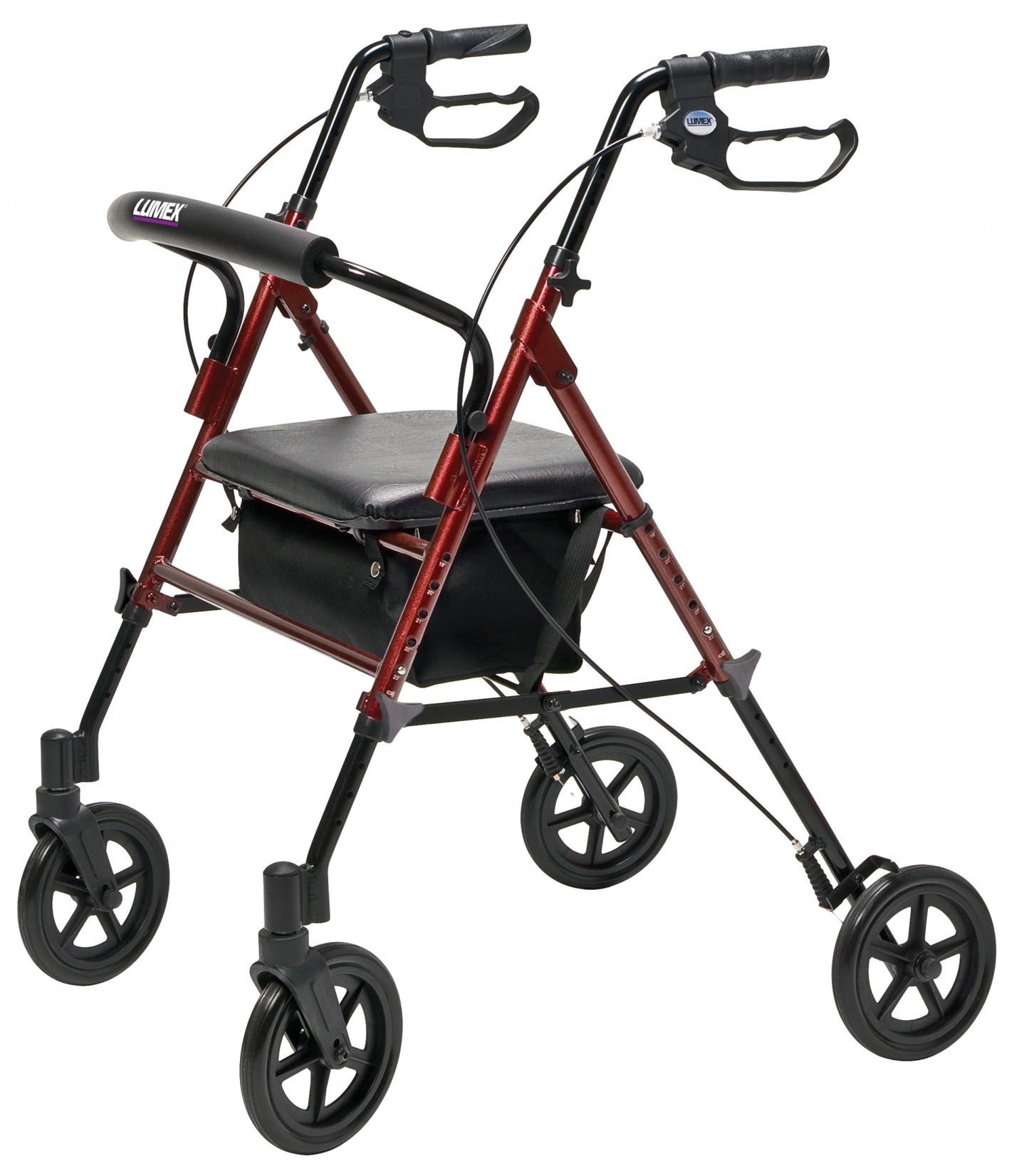 Lumex, Set n’ Go, Wide Height Adjustable Rollator, Burgundy (RJ4718R)