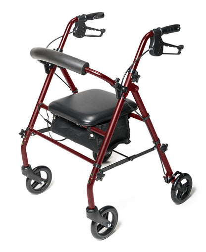 Lumex, Walkabout Steel Knock Down Rollator, Burgundy (RJ5500R)