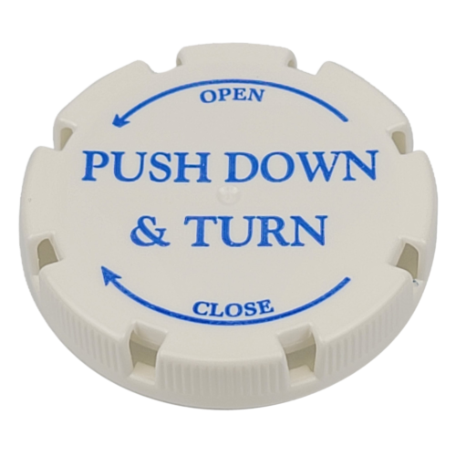 Child Proof Cap for Pharmacy Vials, Omega, 30, 40, 60 DR (RXOCR30)