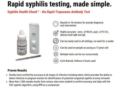 Syphilis Health Check, Rapid Syphilis Tests (VSC-11-01-Kit)