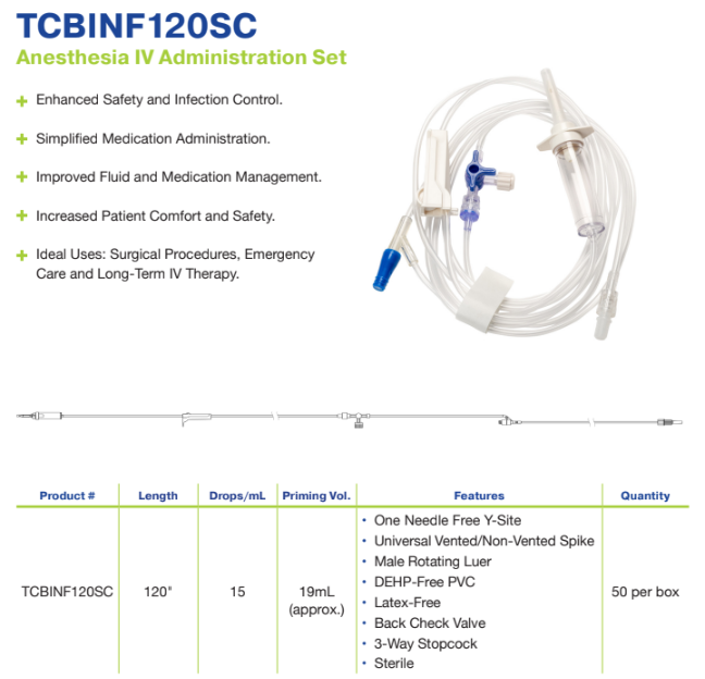 Anesthesia IV Administration Set (TCBINF120SC)