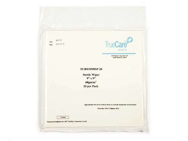 Dry Sterile Cleanroom Wipers, 9" x 9", Bulk Packs (TCBWIP09)