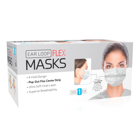 Flex Mask, Level 1 Ear-Loop Face Mask, White (ULM-6182)