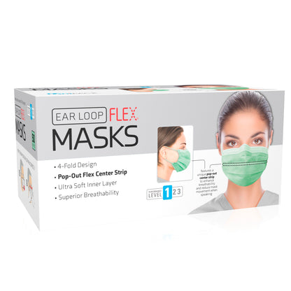 Flex Mask, Level 1 Ear-Loop Face Mask, Green (ULM-6185)