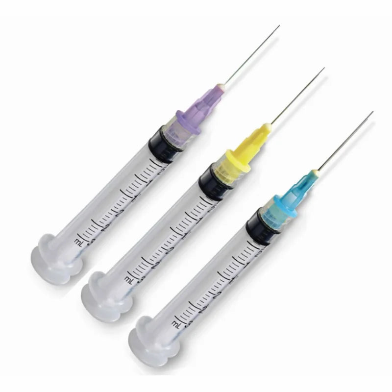Combo Syringe 27G Notched 3cc Luer Lock, Yellow (URN-55003-27)